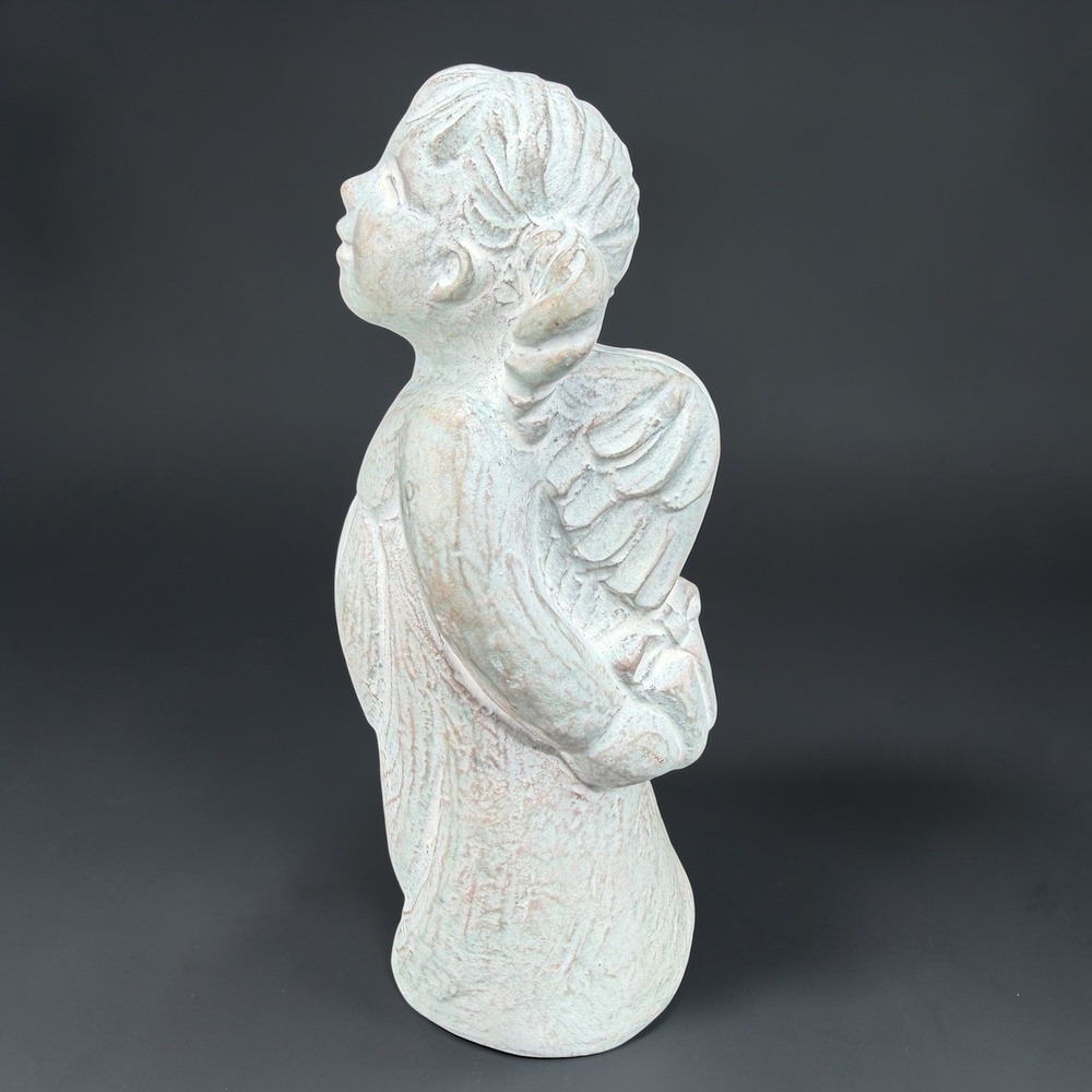 Isabel Bloom Signed Angel Figurine Girl with Pigtails Seafoam Green Figure VTG‎